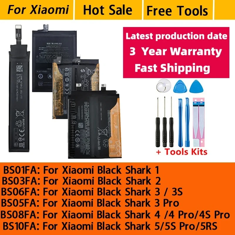 BS08FA BS10FA BS06FA Battery For Xiaomi BlackShark Black Shark 4Pro 4S 4 Pro / 5Pro 5RS 5S 1 2 3 5 Pro 3S 3Pro Bateria Fast Ship
