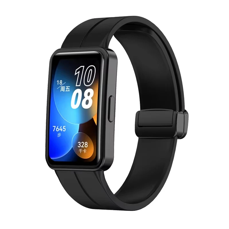 حزام سيليكون مغناطيسي لهواوي باند 8 9 10 سوار ساعة بديل معصمه سوار ساعة رياضي ناعم لهواوي Smartband 10