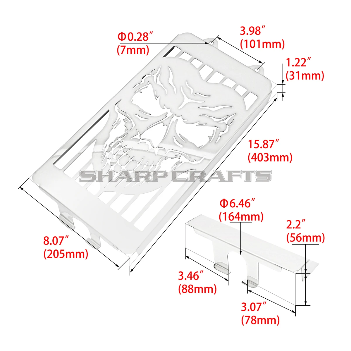 Motorcycle Steel Chrome Skull Radiator Grill Cover Guard Protector For Honda VTX1300 VTX1300C VTX1300R VTX1300S T 2003 - 2009