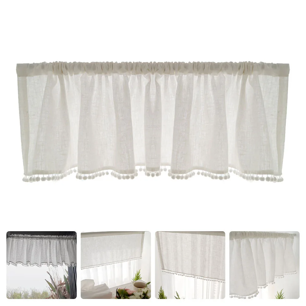 

1Pcs Window Cotton Balls Short Curtain Home Drape Decorative Window Accessory Diffused Light Filtering for Living Room Bedroom