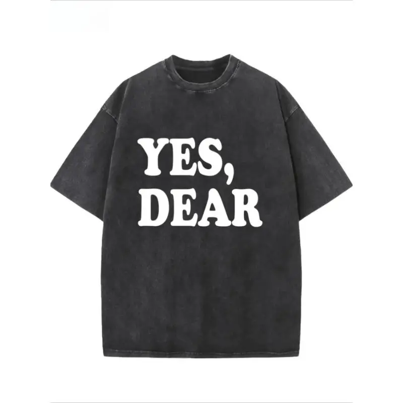 

"Yes Dear T-Shirt for Women | Funny Husband & Wife Graphic Tee | Vintage Washed Couple Gift | Sarcastic Humor Top"
