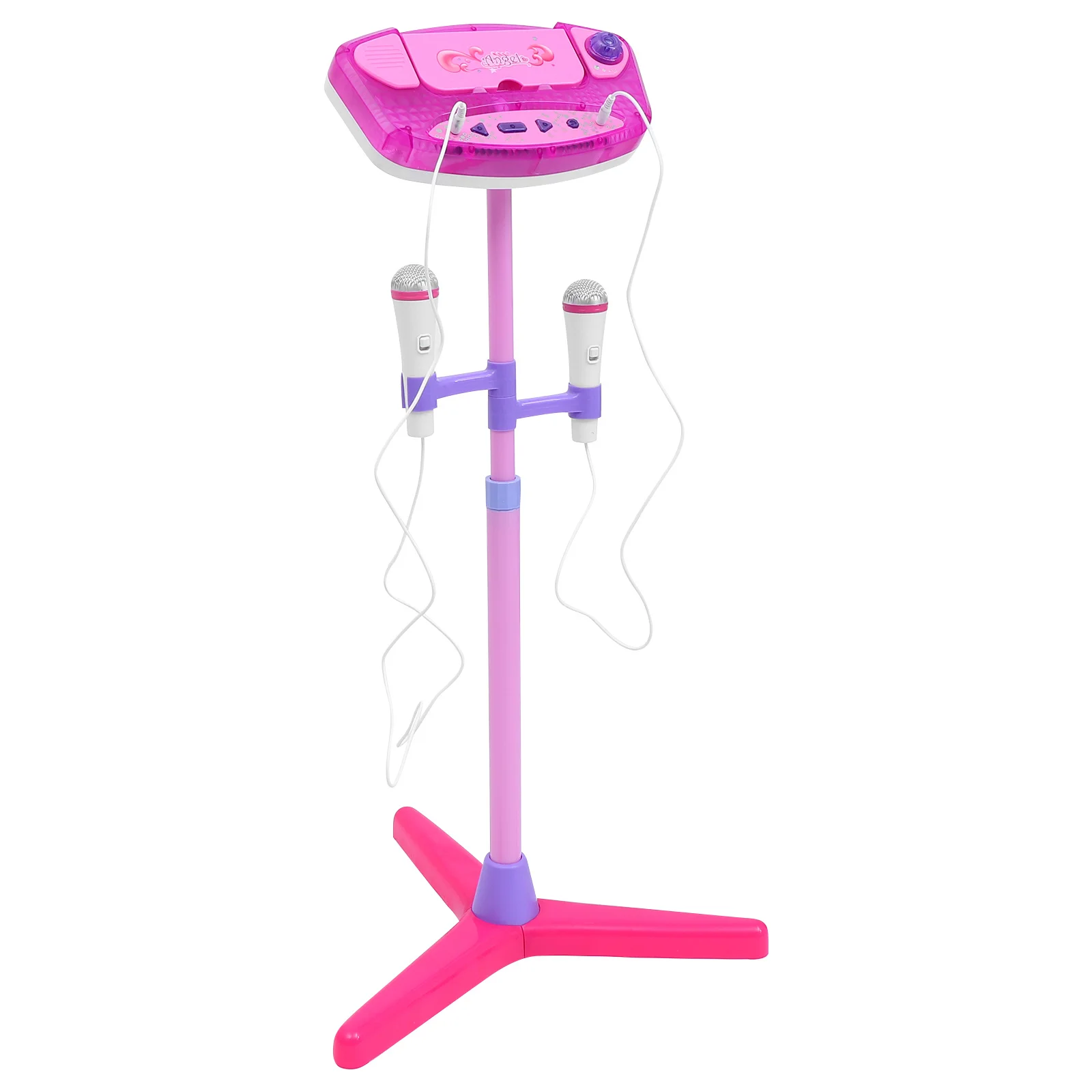 1Set Microfono di simulazione Giocattolo per bambini 3-12 anni Doppio microfono Design Mp3 Connessione Supporto regolabile Regalo per l'apprendimento della musica