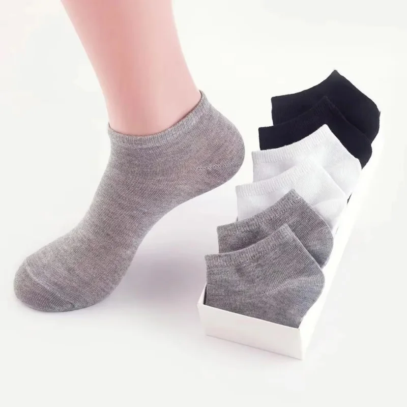 

1-3Pairs Women/Men Boat Socks Invisible Low Cut Silicone Non-slip Summer No-show Ankle Socks Solid Color Casual Breathable