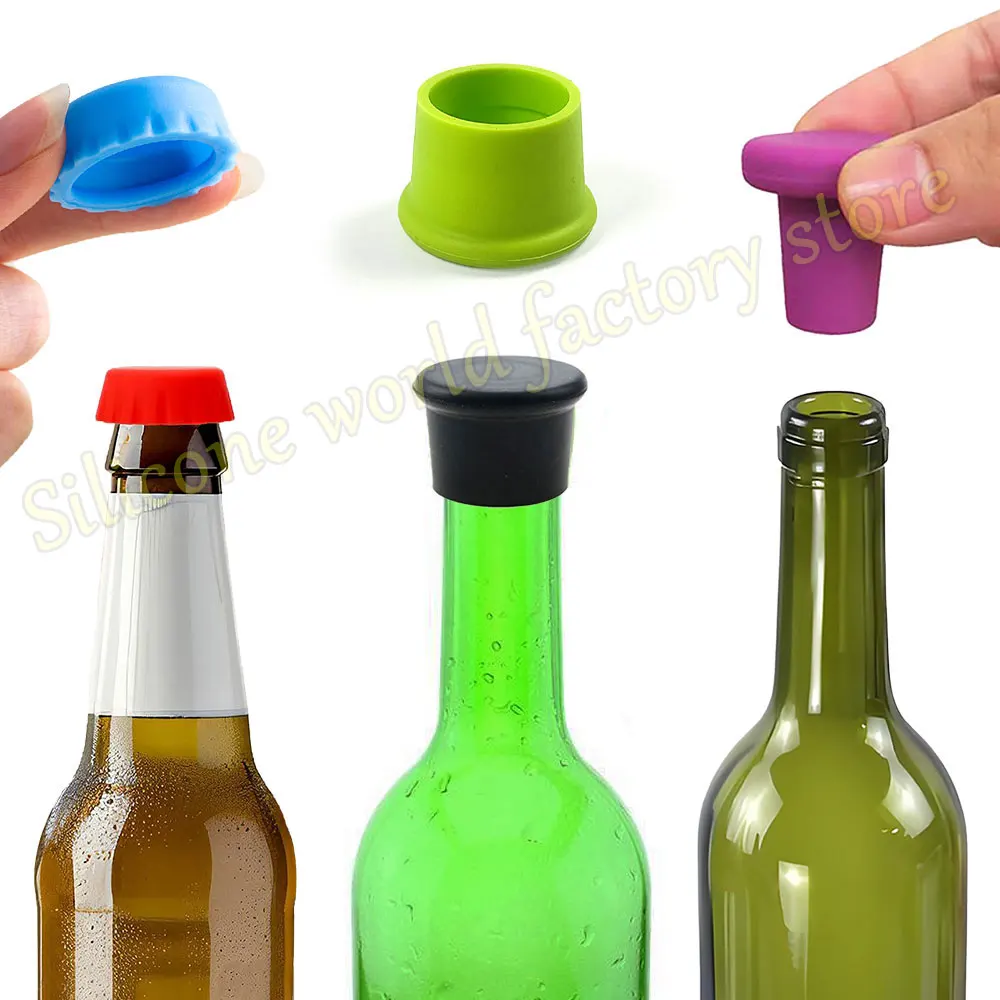 SW 12/6/3PCS Silicone Fresh-keeping Bottle Cap Soda Beer Sealed Caps Red Wine Stopper Vinegar Barware Soy Sauce Bottle Cover view 4