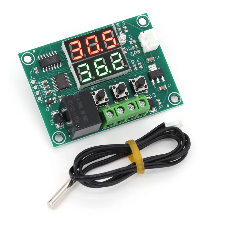 W1219 DC 12V podwójny LED cyfrowy termostat regulator temperatury regulator temperatury przełącznik sterujący moduł czujnika NTC 10K