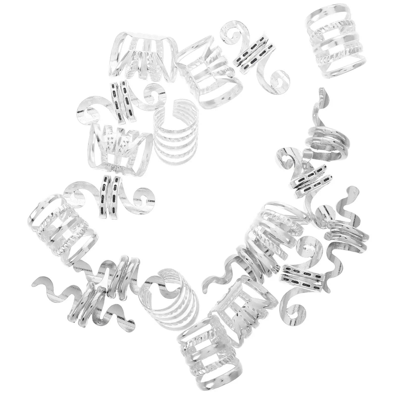 

20 Pcs Hollow Dreadlocks Hair Accessories Pins Zinc Alloy Jewelry Fashionable Braid Decorations Wedding Stage Party