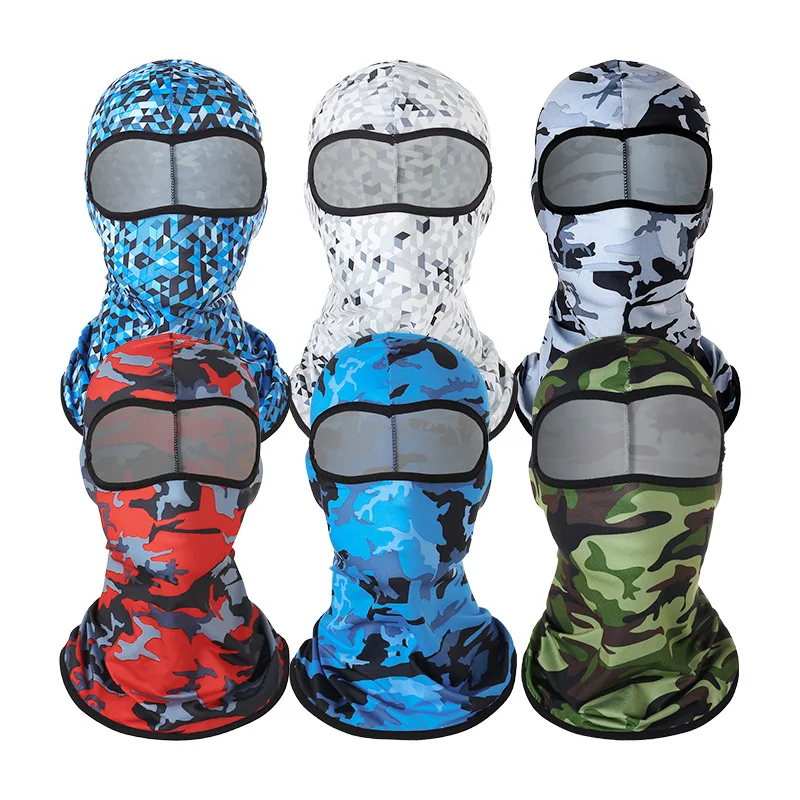 Outdoor High Elastic Breathable Mask Hat Summer Sunscreen Camouflage Ice Silk Hood Hat UV Protection Face Riding Mask