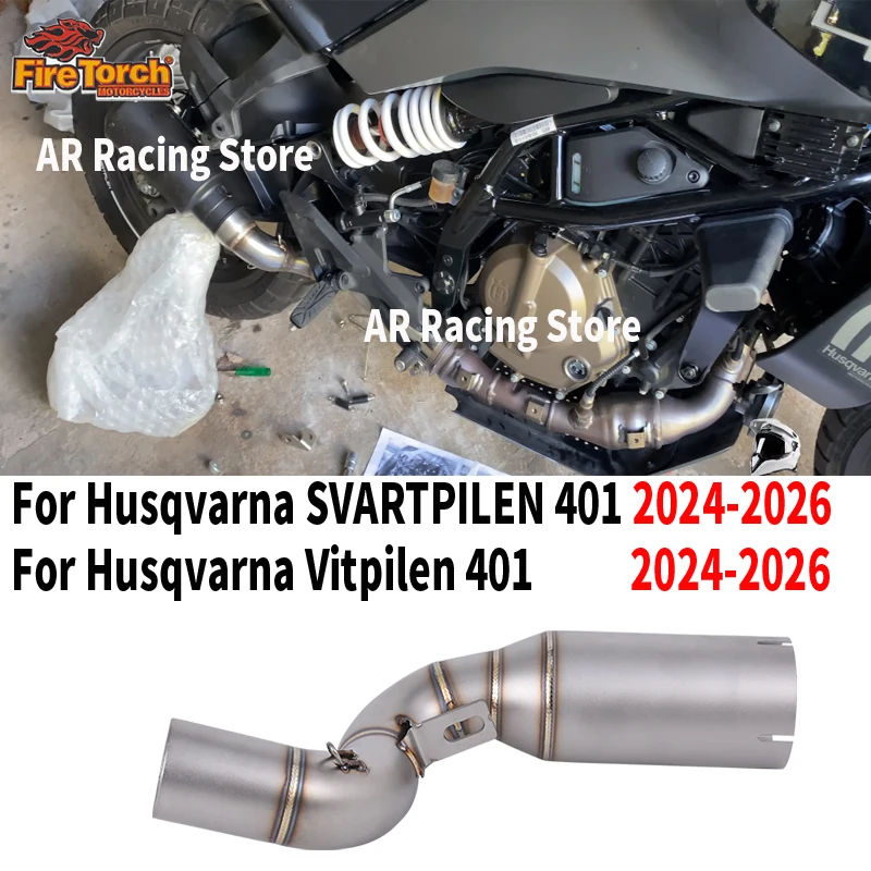 

For Husqvarna SVARTPILEN Vitpilen 401 2024 2025 2026 Motorcycle Exhaust System Espace Moto Mid Link Pipe Connect 50.8MM Muffler