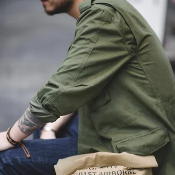 Maden Military M65 Field Jackets For Men's Green Vintage Army Jacket Casual Windbreaker Solid Lapel Collar with Pockets Overcoat 5 Maden Military M65 Field Jackets For Men's Green Vintage Army Jacket Casual Windbreaker Solid Lapel Collar with Pockets Overcoat 5