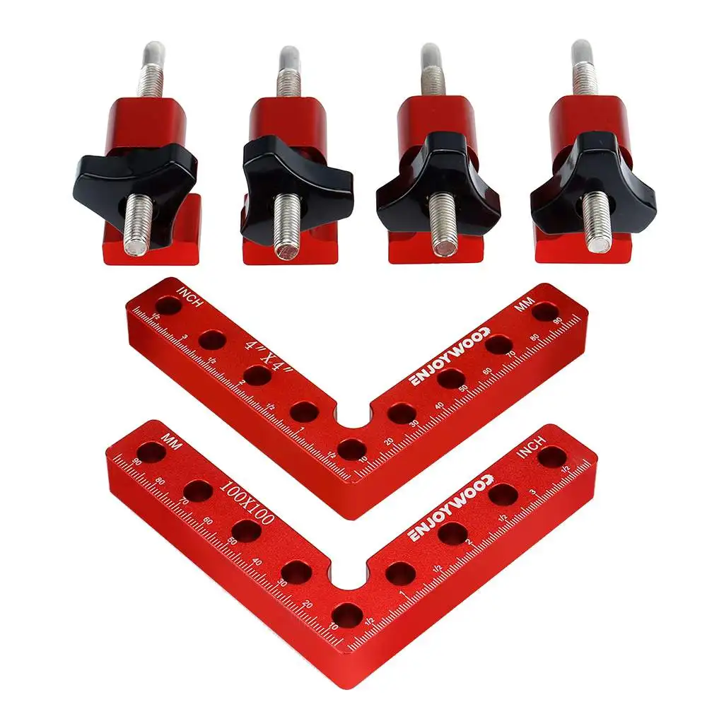 2pcs 90 Degree L-Shaped Auxiliary Fixture Aluminum Square Splicing Board Positioning Panel Right-Angle Ruler Woodworking Tools