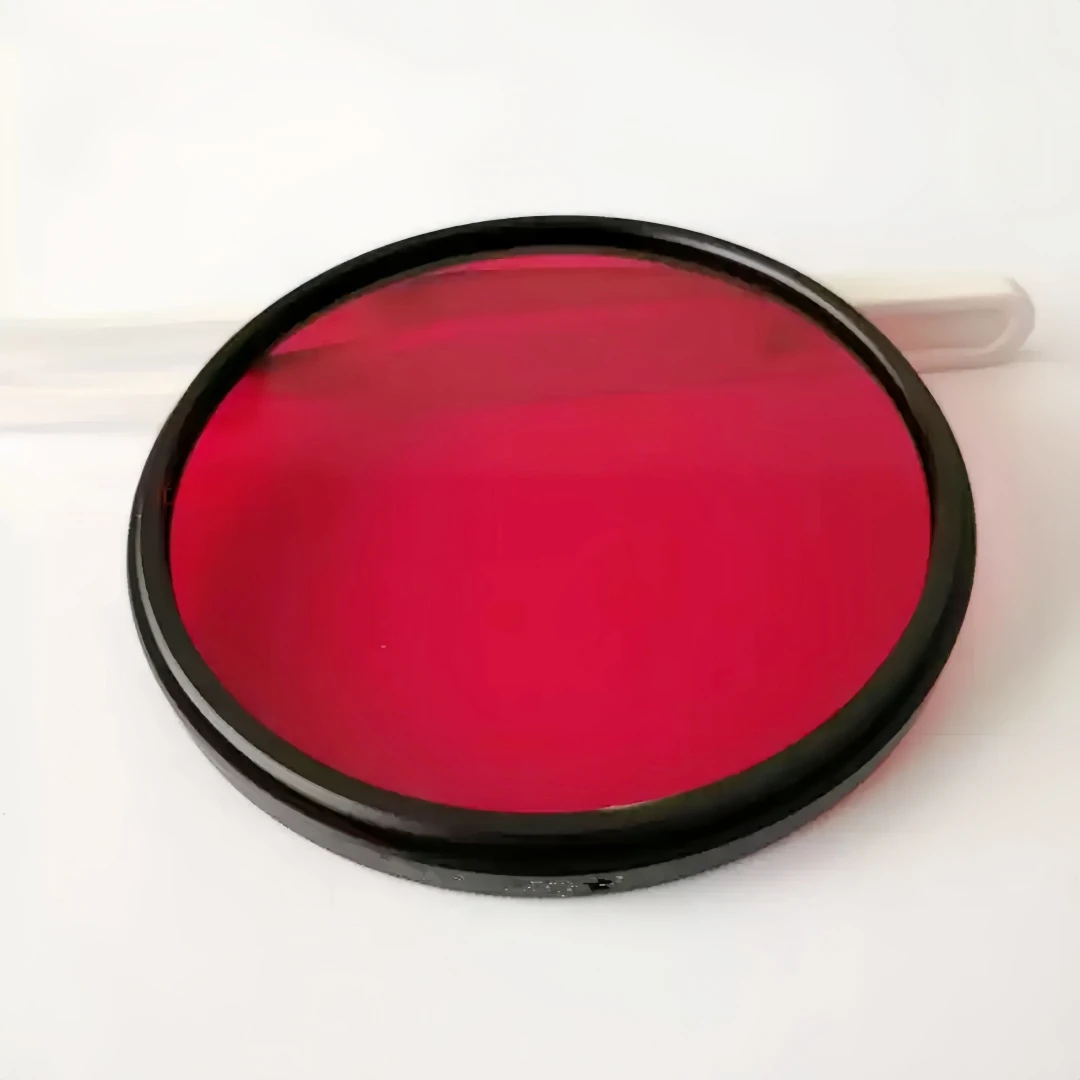 HB600 600nm Long Pass Cut Off Filter Red Optical Glass High Rear Transmittance Lens for Camera Photography Optical Instrument