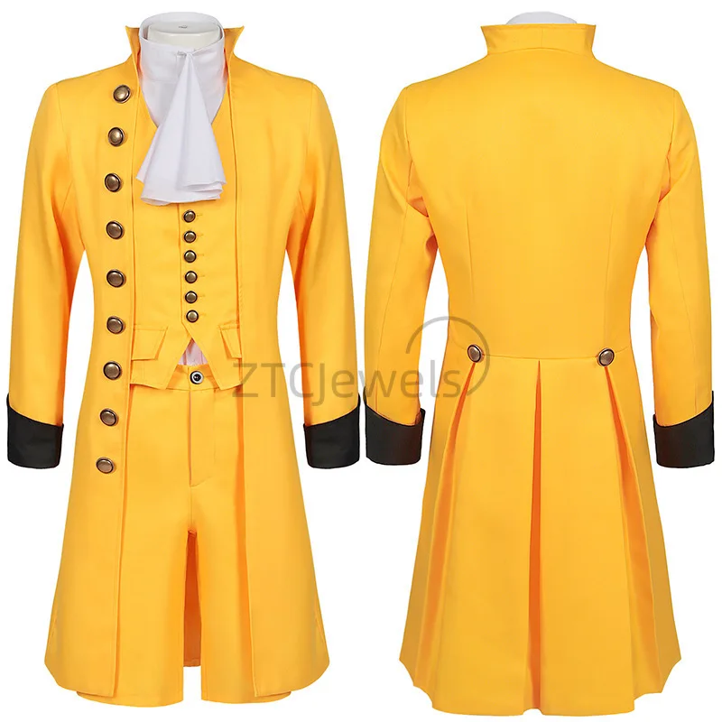 

Halloween Cosplay Costume Stand Up Collar Slim Fit British Style Medieval Sheephoof Sleeves Mid Length Trench Coat Set