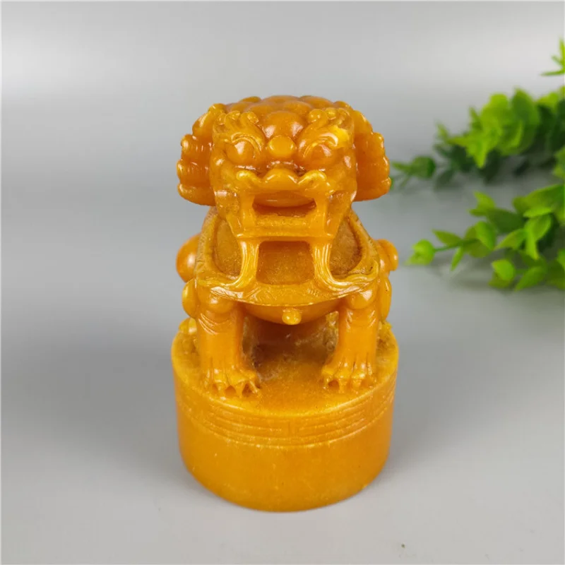 Antique Miscellaneous Resin Crafts Stone Lion Seal Imitation Shoushan Stone Seal Cutting Seal Wholesale Material Tree