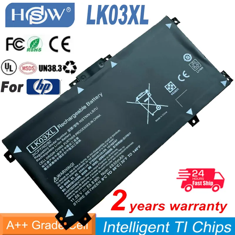 Battery LK03XL For HP envy 15 x360 15-bp 15-cn TPN-W127 W128 W129 W134 HSTNN-LB7U HSTNN-UB7I HSTNN-IB8M