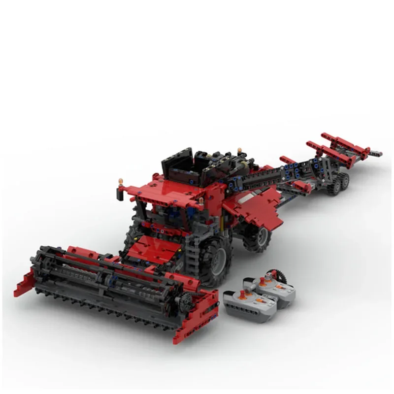 MOC-191281 Red New Combine Harvester Agricultural Harvester Building Block Model•1955 Parts MOC Creative Kids Building Block Toy