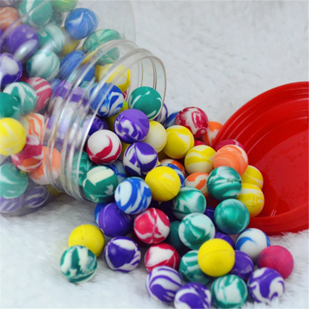 Bouncy Speelgoed Grappig Speelgoed 20mm Kleurrijke Mini Elastische Rubberen Bal Stuiterende Ballen Springende Ballen Swirl Stuiterende Ballen