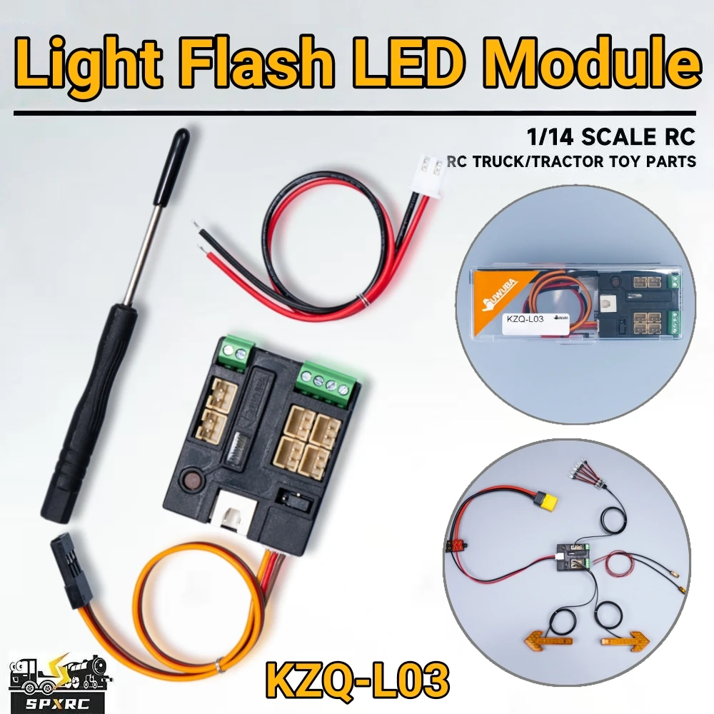 Lichtblitz-LED-Modul Lichtsteuerung Hauptplatine KZQ-L03 für 1/14 Tamiya RC SCANIAA 770S VOLVOO BENZ LKW Spielzeugteile