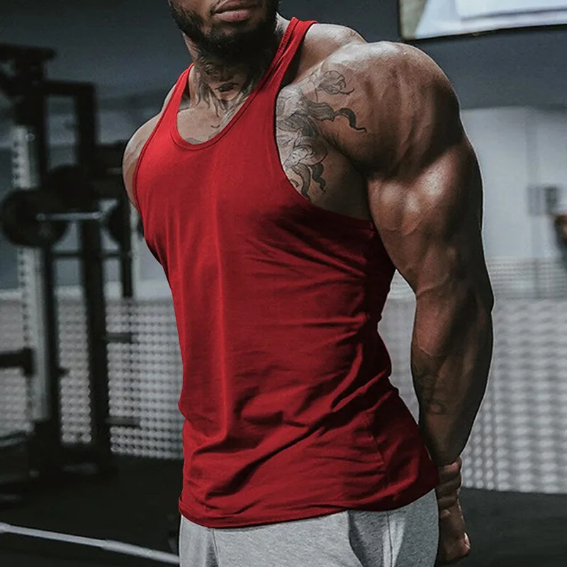2024 Brand Clothing 95% Cotton Men Tank Tops Casual Gilet For Male Sleeveless Man Vest Gymclothing fitness Men Vests Top New