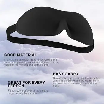 3D Ultra-soft Breathable Fabric Eyeshade Sleeping Eye Mask Portable Travel Sleep Rest Aid Eye Mask Cover Eye Patch Sleep Mask - Image 6