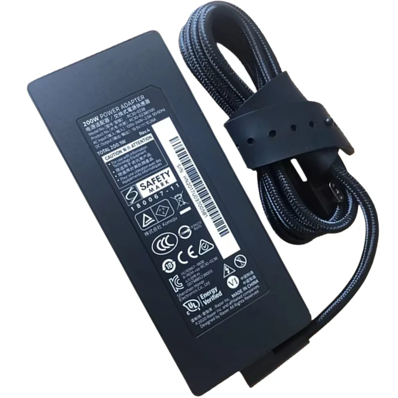 19.5V 10.26A Genuine RC30-0238 Power Adapter for Razer Blade 15 17 E75 pro 17 Laptop Charger RC30-02380100 RZ09-02385 RZ09-0287