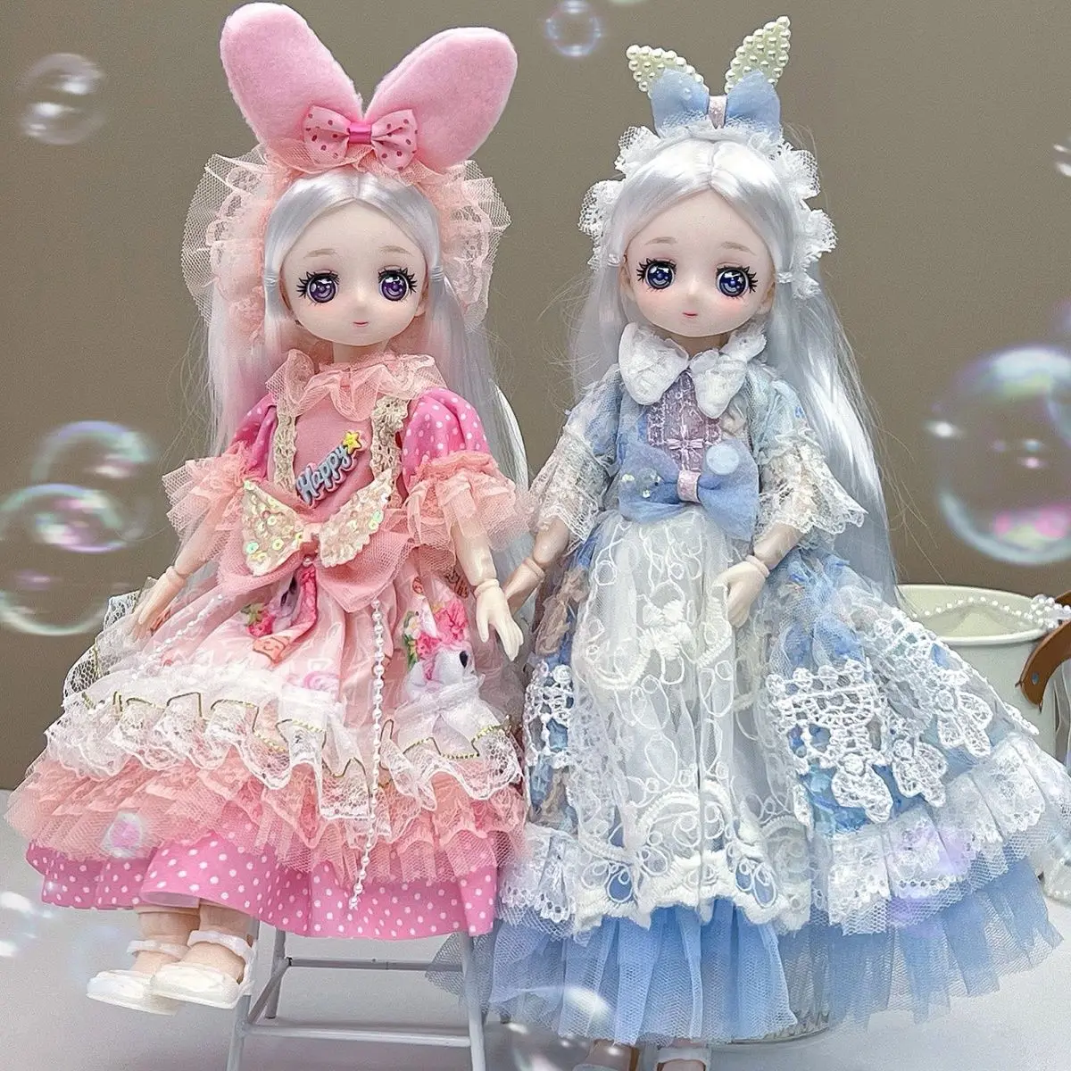 1/6 Anime Face Bjd Doll 30cm Lolita Dress Toys Cartoon Princess Ball Jointed Doll Full Set for Girl Birthday Gift