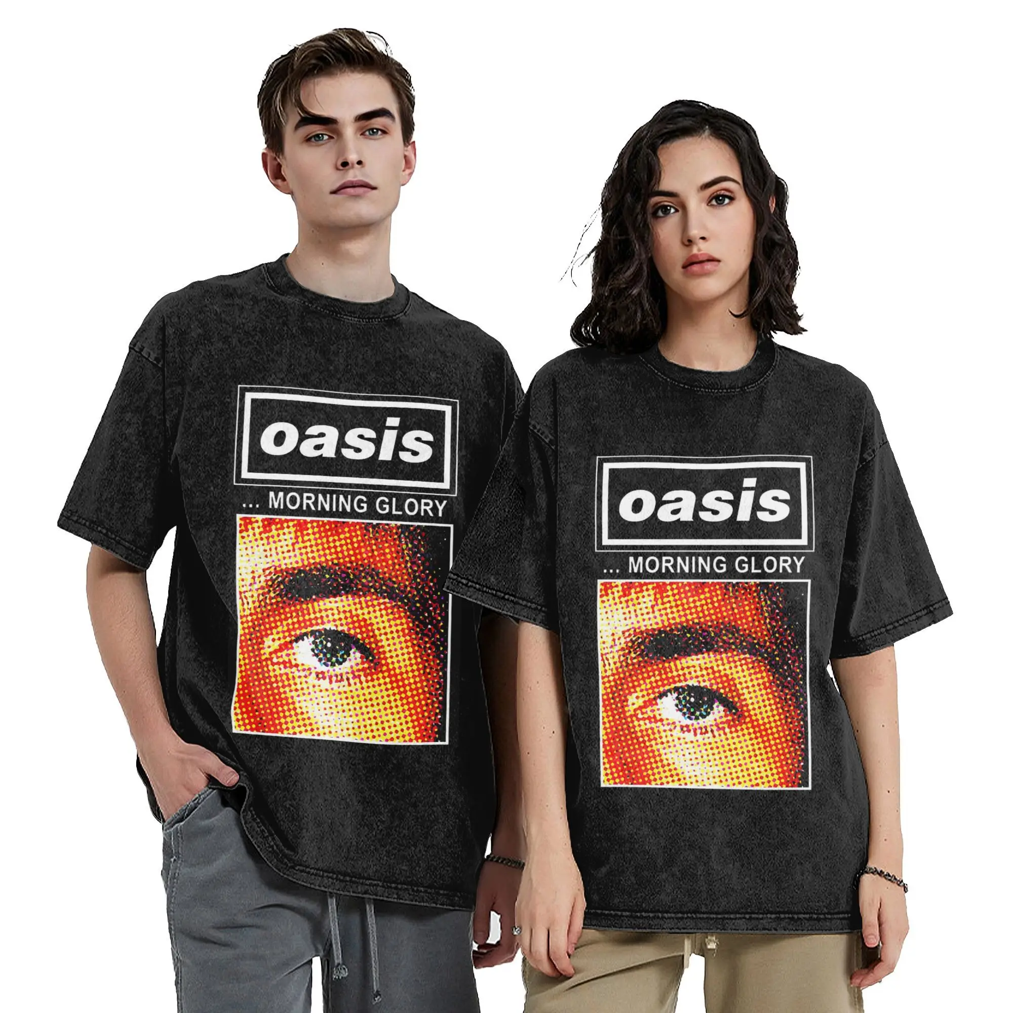 

Retro 90's Music Pop Rock O-Oasis Vintage Washed Tshirts Men Cotton Short Sleeve O-neck Summer Top Tee