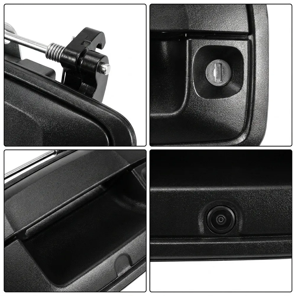 For Reverse Parking Assistance Tailgate Handle Camera Vehicle Camera Black Easy Installation Design Weather Resistant Housing