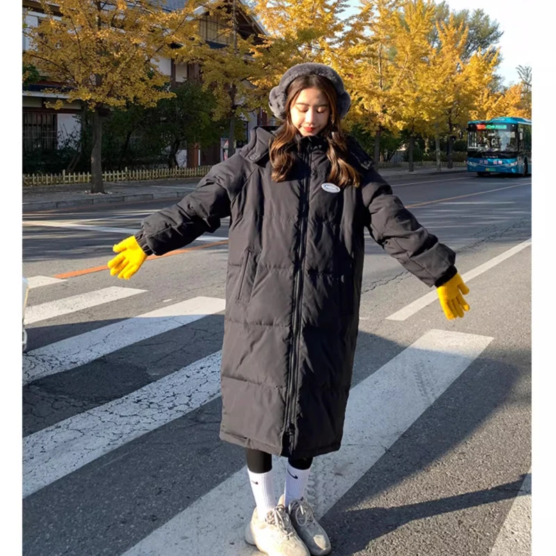 Women Feather Cotton Jacket  Mid-length New Loose Winter Cotton Jacket Thicken Jacket Elegant Casual Warm Hot Sale Puffer Coat