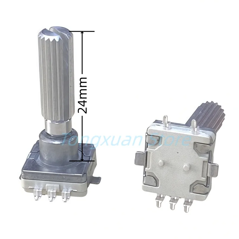 2pcs EC11 Rotary Encoder Switch With Push Button 360° Rotation 30 Position 5pins SMD Type Handle 24mm Plum Shaft 6mm Diameter
