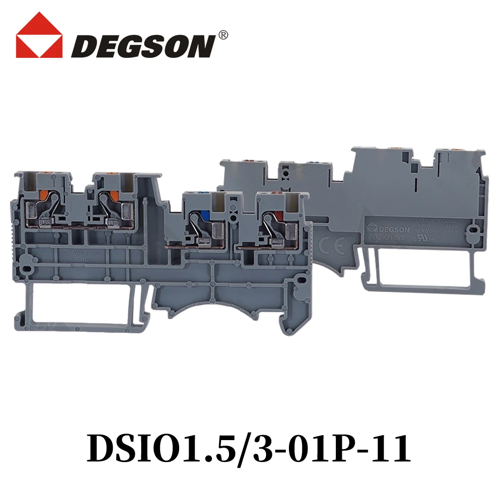 DEGSON DSIO1.5/3-01P-11-00ZH DSIO1.5/3-PE D-DSIO1.5/4-1 الدين كتل طرفية للسكك الحديدية موصل DSIO1.5 فينيكس الاتصال 13.5A 250V