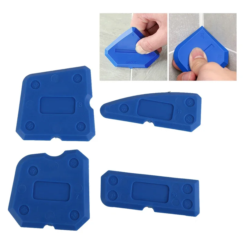 4Pcs/Set Caulking Tool Kit Silicone Joint Sealant Spreader Spatula Scraper Edge Repair Tools Floor Tile Edges Cleaner