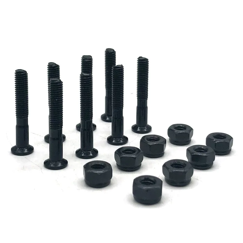 8pcs 30 35 40 53 20 25mm Black Skateboard Hardware SET Bolts Fish Board Hard Ware Longboard Nagels  Bouten Screws