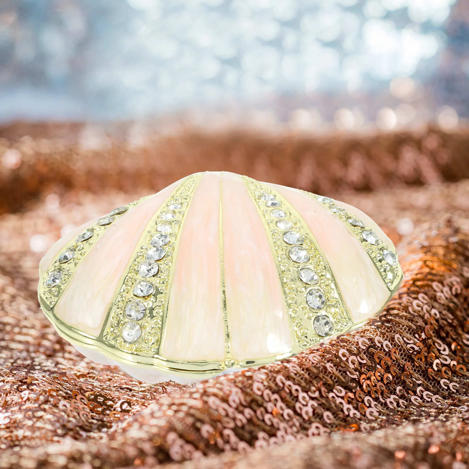 

Shiny Shell Jewelry Box for Ring Necklace Earring Small Gift Box Ideal Birthday Valentine Trinket Case Storage Container