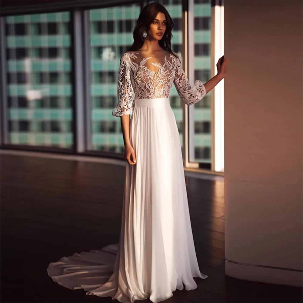 

Luxury White Formal Evening Party Dresses Half Sleeves Sweetheart Slim Fit Floor Length High Quality Lace Women Prom Gowns