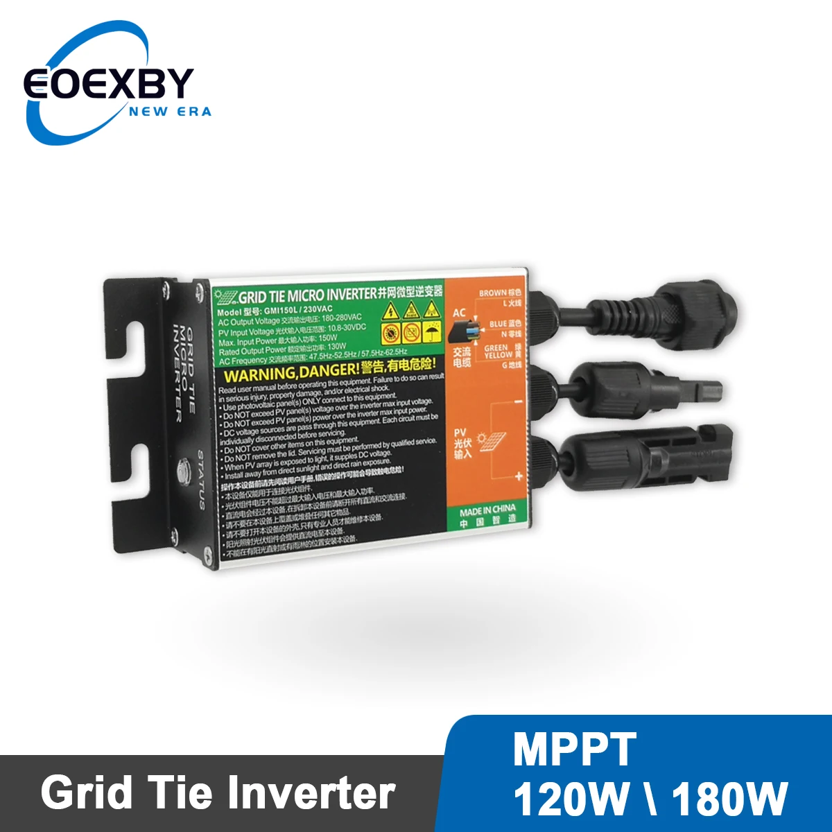 eoexby mppt micro inversor de grade fotovoltaica solar serie gmi na grade saida dc 10830v 110v240v 120w 150w 180w 01