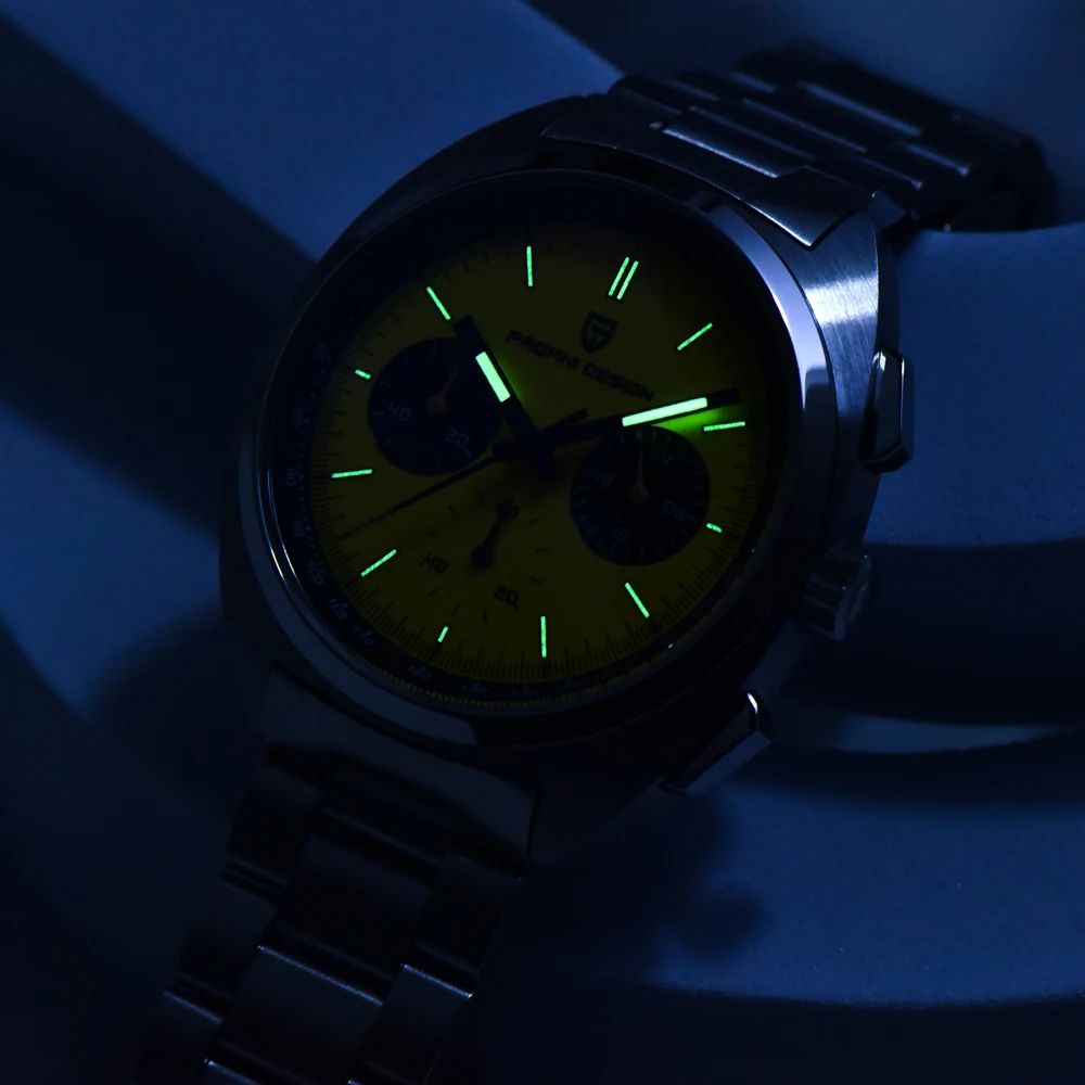 2025 جديد PAGANI تصميم الباندا ساعات رجالية كوارتز ساعات المعصم كرونوغراف ساعة فاخرة للرجال AR الياقوت مضيئة مقاوم للماء