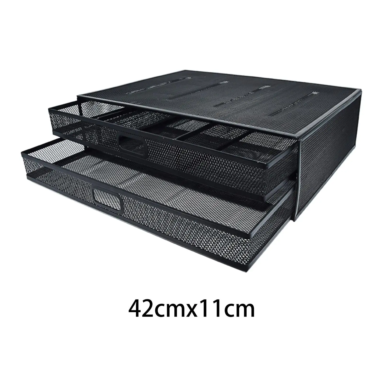 Desk Drawer Storage Organizer Large Capacity Sliding Basket Organizer Drawer Metal Mesh Storage Baskets Organizer for Home