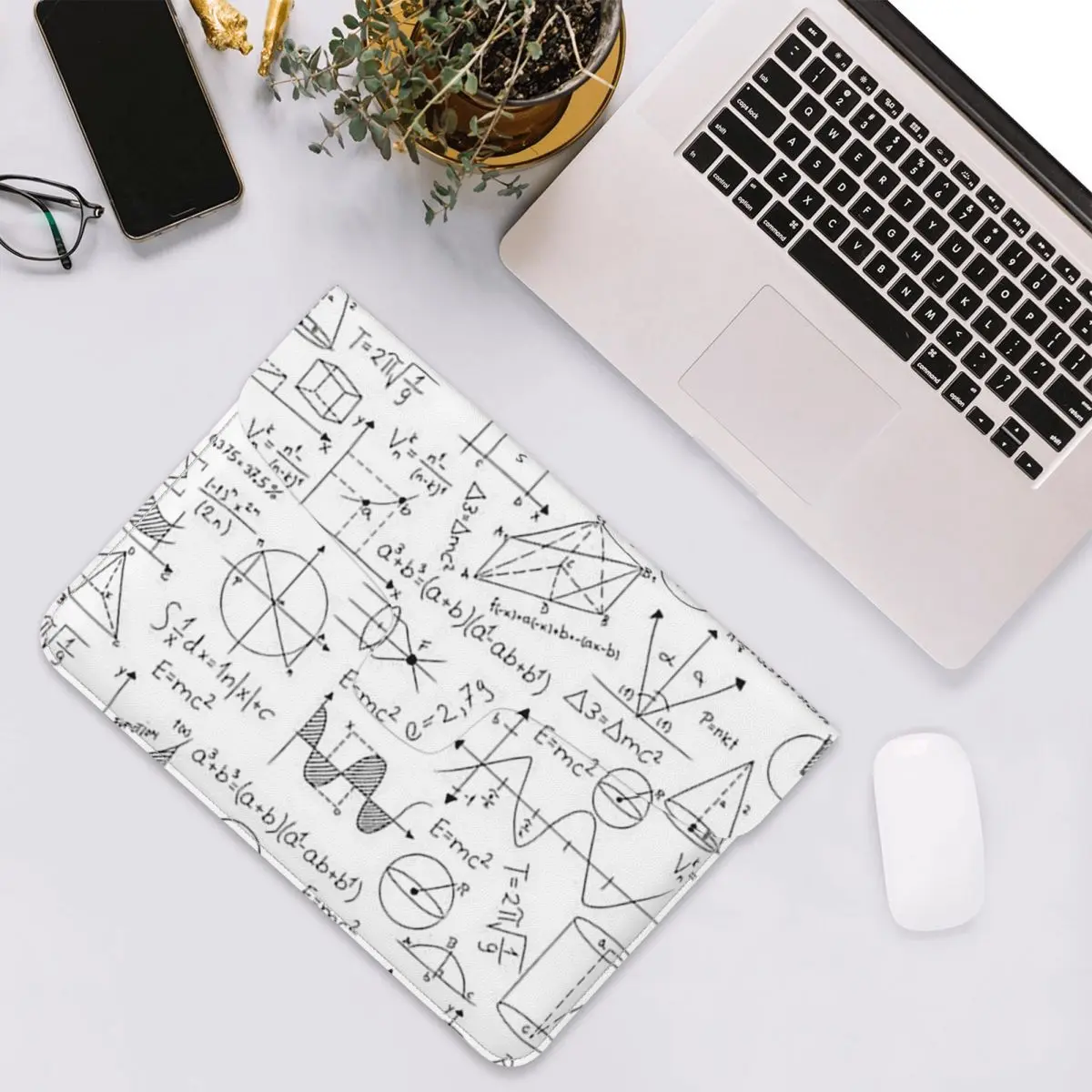 Mathematics Formulas Math Numbers PU Leather Horizontal Laptop Sleeve Shockproof Soft Lining Notebook Case 13 Inch