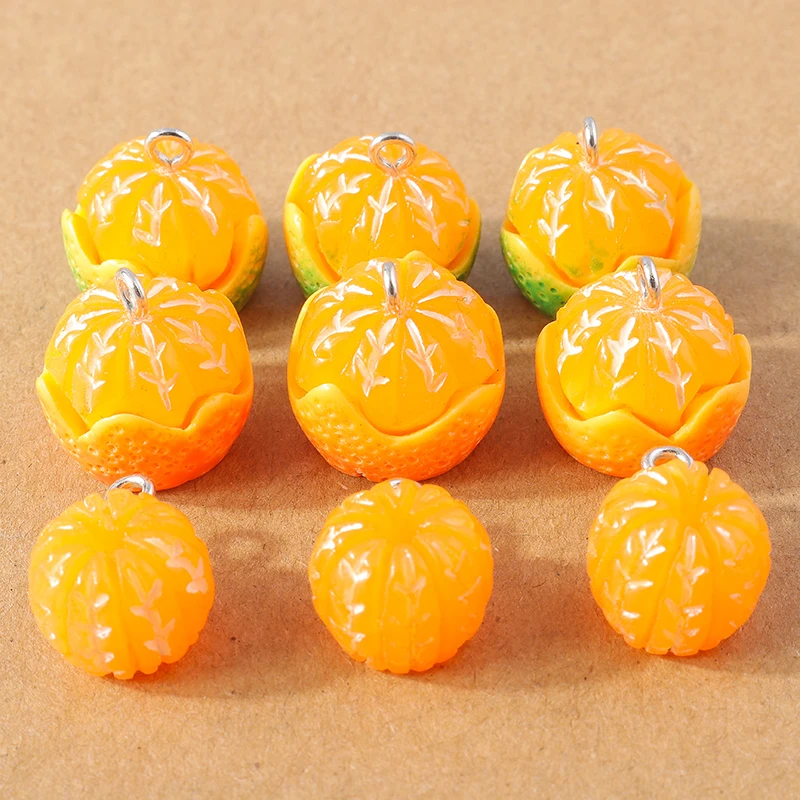 10pcs 12*16mm Tangerine Oranges Charms Resin for Jewelry Making Girls Cute Drop Earrings Pendants Necklaces Craft Birthday Gift