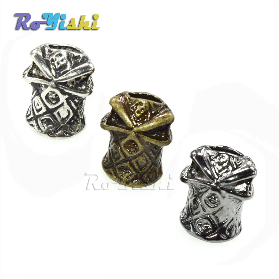 10pcs/pack Metal Skull Beads Hooded Ninja For Paracord Bracelet Knife Lanyards Jewelry Making Accessories