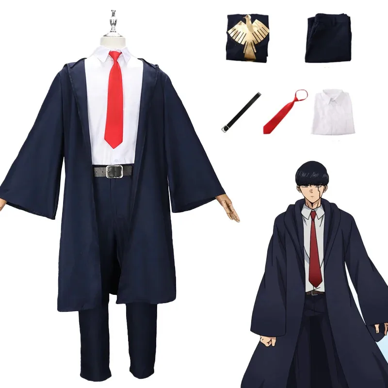 Anime Mashle: Magic and Muscles Mash Burnedead Lemon Irvine Cosplay Costume Wig Black Blue Easton Magic Academy Uniform Hallowen