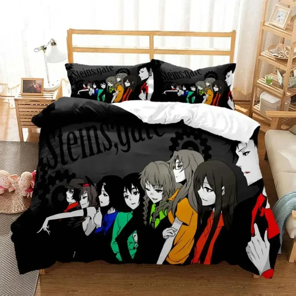 

Anime Steins Gate Kurisu Makise 3D NEW Duvet Cover Pillowcase Bedding Set Adult Boy Girl Bedroom Decoration Single Double Large