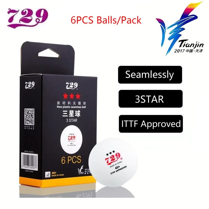 729 Friendship 3Stars Seamless Table Tennis Ball 40+ New Material Ping Pong Balls for National Games Competition ITTF Approved