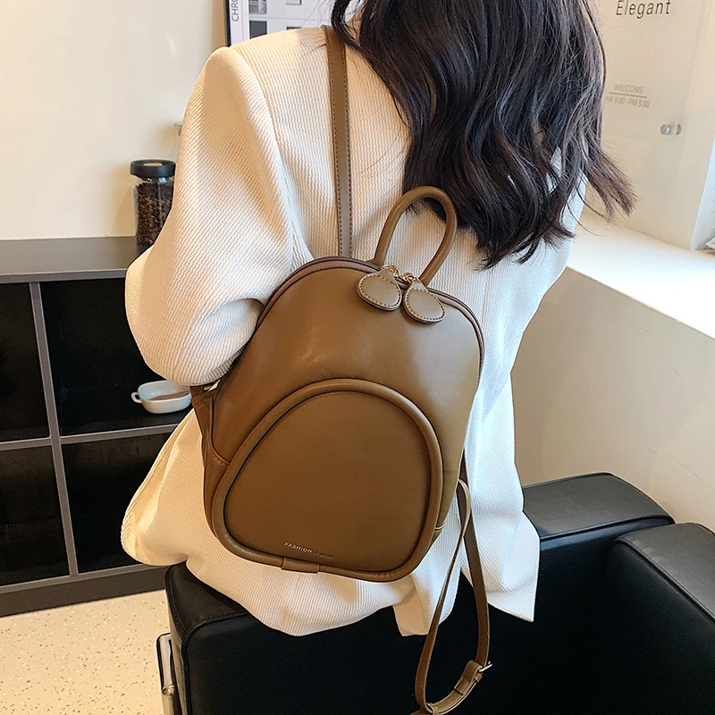 PU Light Luxury Zipper Sewing Thread Ladies Fashion Backpacks 2024 New High Quality Casual Versatile Women\'s Bag on Sale