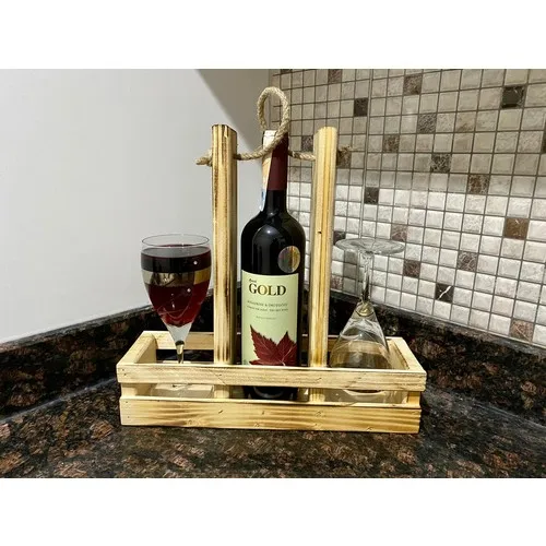 Honor Trade Decorative Wood Single Cruet Stand Wine stand