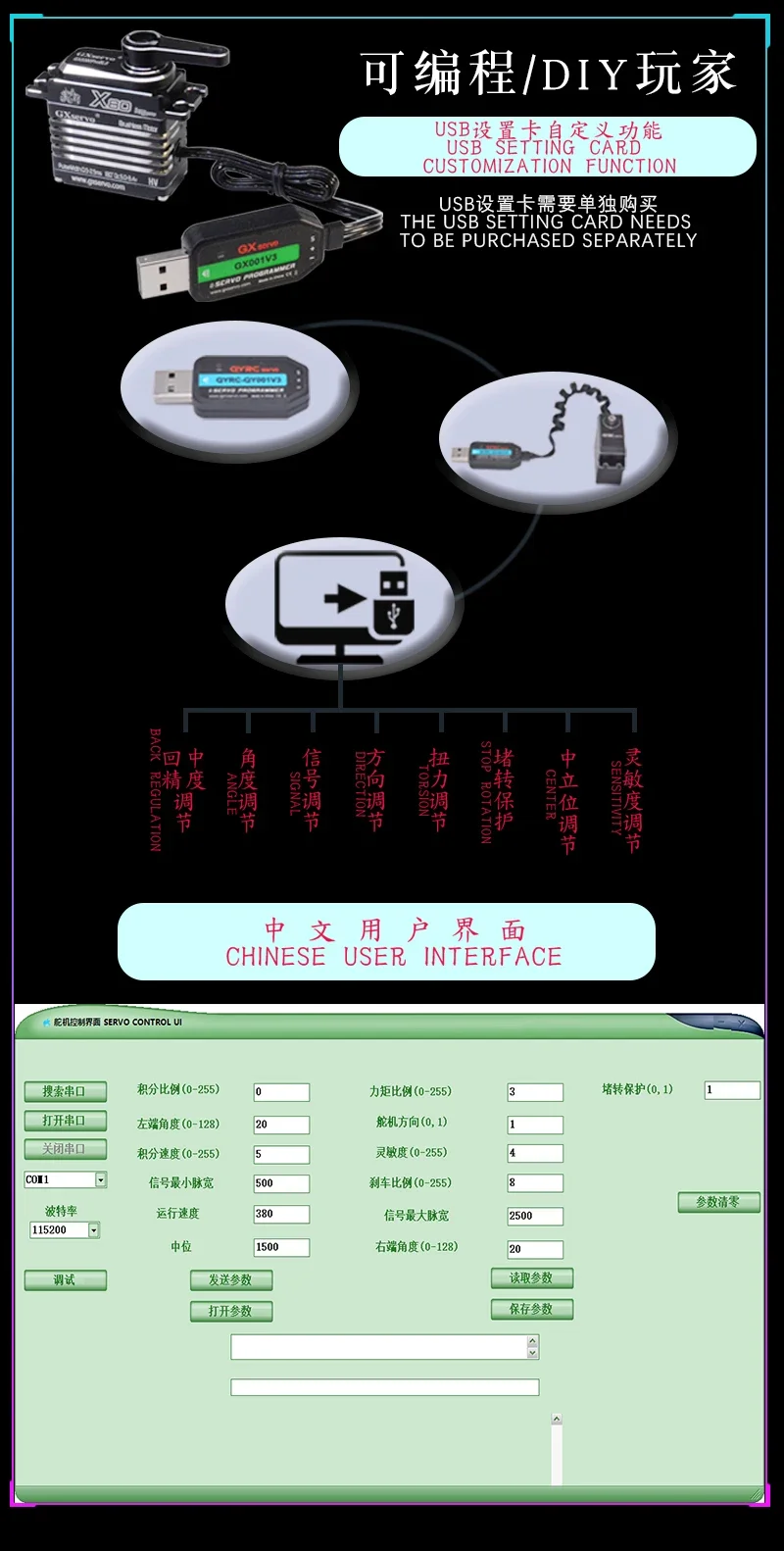 

GXservo program--USB conversion linker