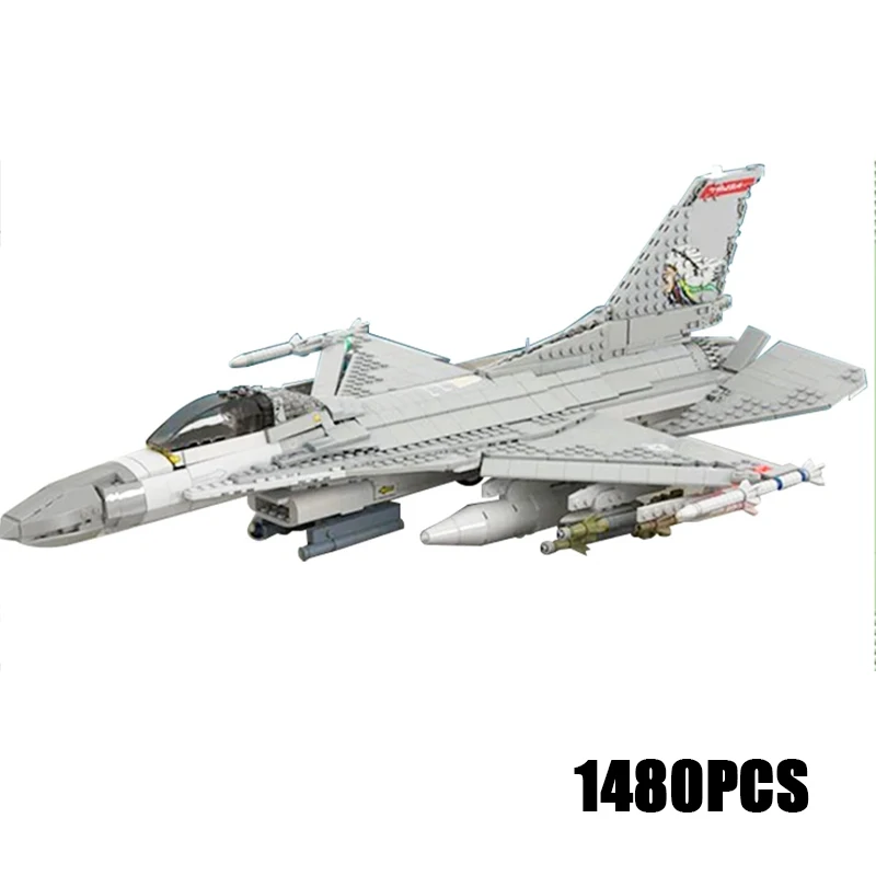 Moc Building Bricks Military Model F-16 Block Fighting Falcon Technology Modular Block Gifts Toys For Children DIY Sets Assembly