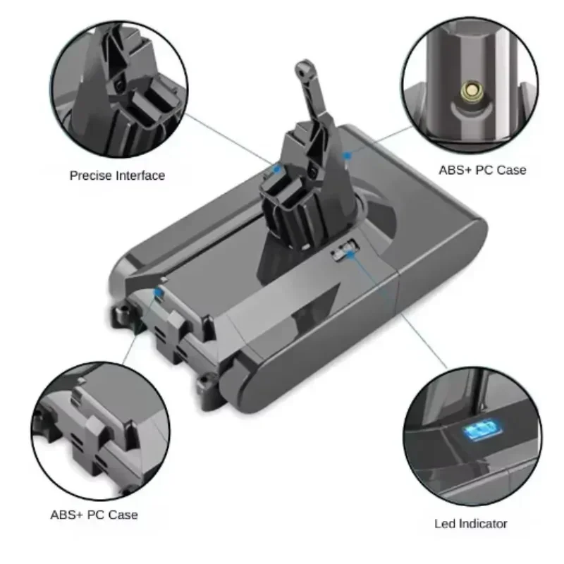 100% الأصلي DysonV8 12800mAh 21.6V بطارية ل دايسون V8 المطلق/رقيق/الحيوان ليثيوم أيون مكنسة كهربائية بطارية قابلة للشحن