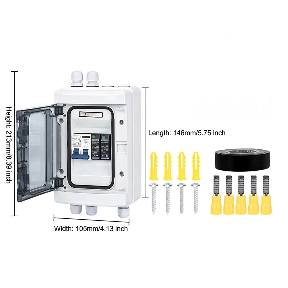 1set DC500V Photovoltaic Combiner Box 40A 1 Inlet 1 Outlet Solar Distribution Box Photovoltaic DC Combiner Box