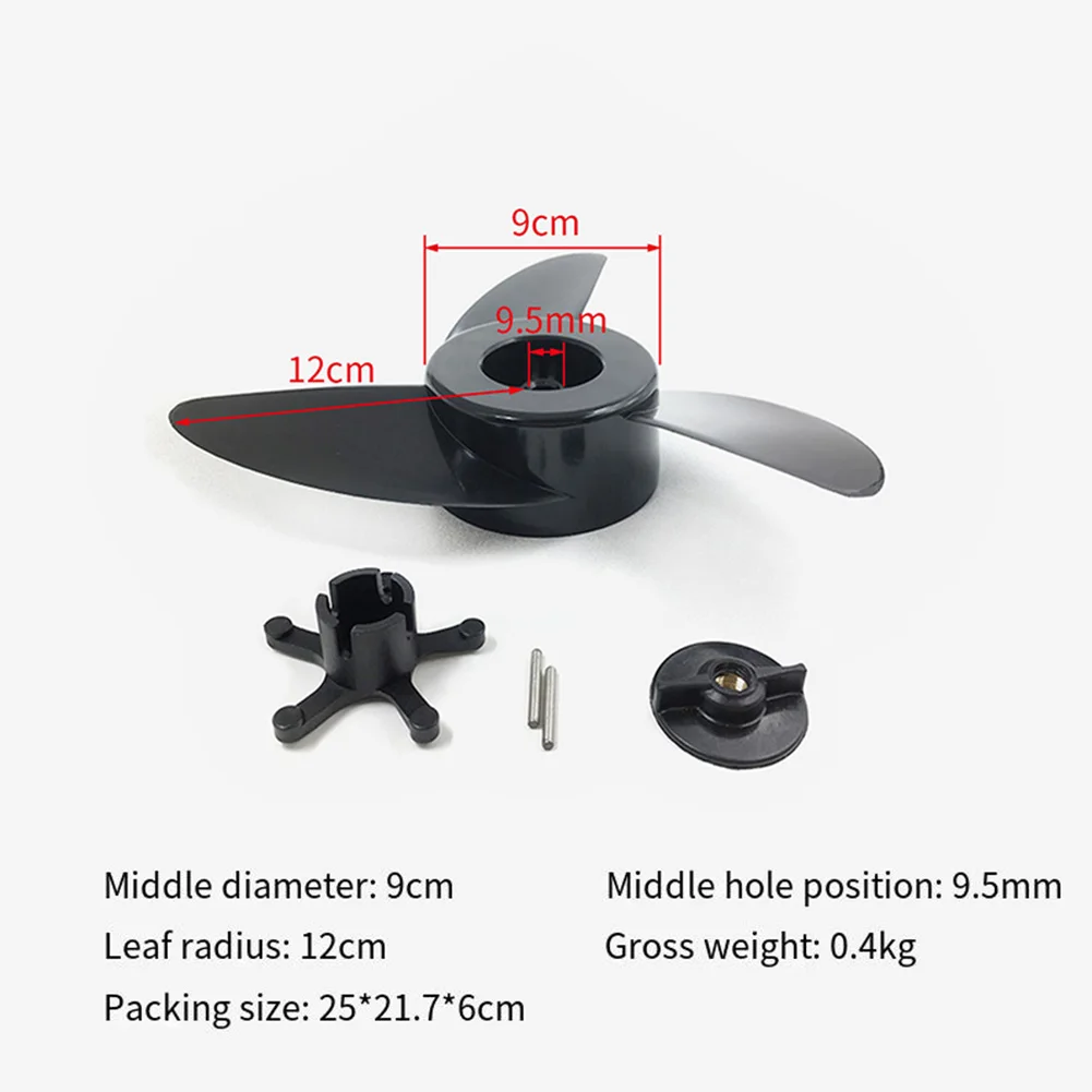 Black Outboard Engine Propeller Enhanced Maneuverability Improved Handling Reduced Energy Consumption Smooth Navigation